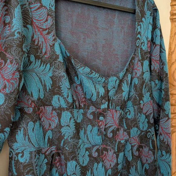 Modcloth‎ Thoughtful And Sweet A-Line Blue Feather Dress Size XL - Picture 2 of 7